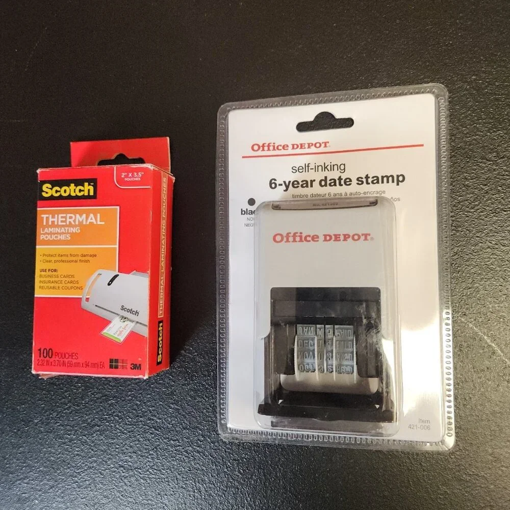Office Supply‎ Presentation Lot: Date Stamp Name Badge Business Rubber Fingers
